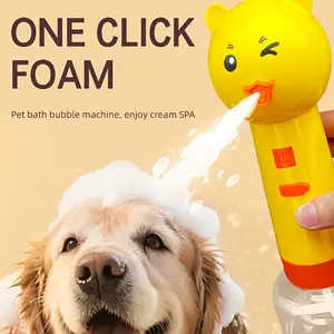 1 electric dog cleaning foam machine, automatic dog soap dispenser, rechargeable pet shampoo mixing bottle for cleaning, electric bubble machine for cat and pet showers