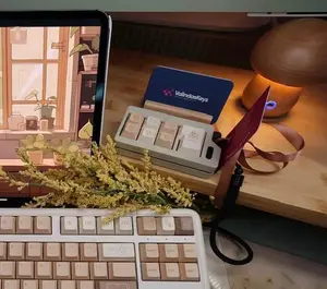 Toffee Bunny Theme Tan Colors Wireless Full Set - Wireless Keyboard and Mouse Pad Set