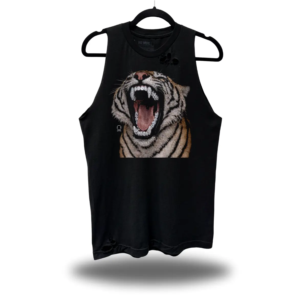 Men's TIGER GRILL Road Rash Tank Top, Menswear Sleeveless Unisex Classic Undershirt with Multicolor Ink Design