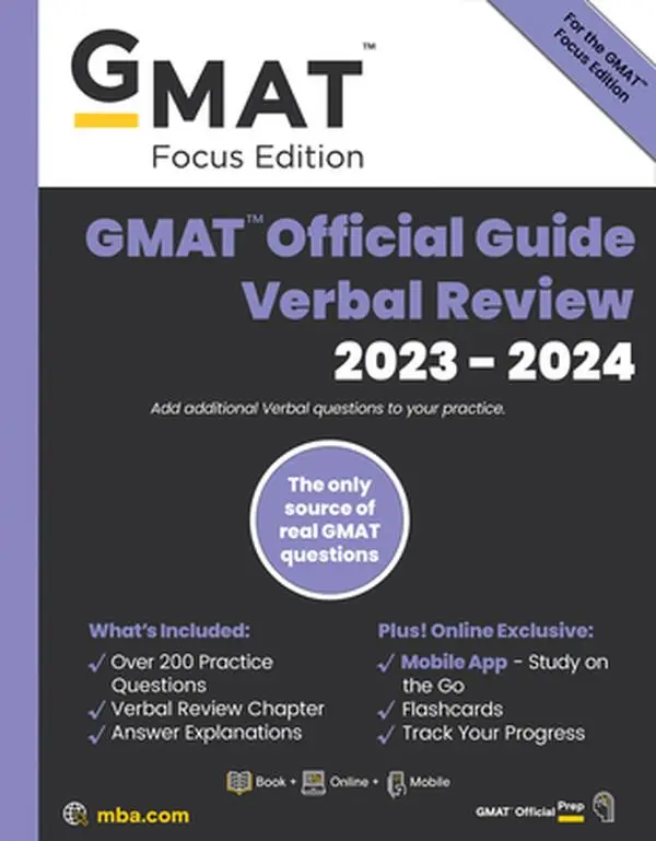USED-GMAT Official Guide Verbal Review 2023-2024, Focus Edition: Includes Book + Online Question Bank + Digital Flashcards + Mobile App by Gmac (Graduate Management Admission Coun (Paperback)