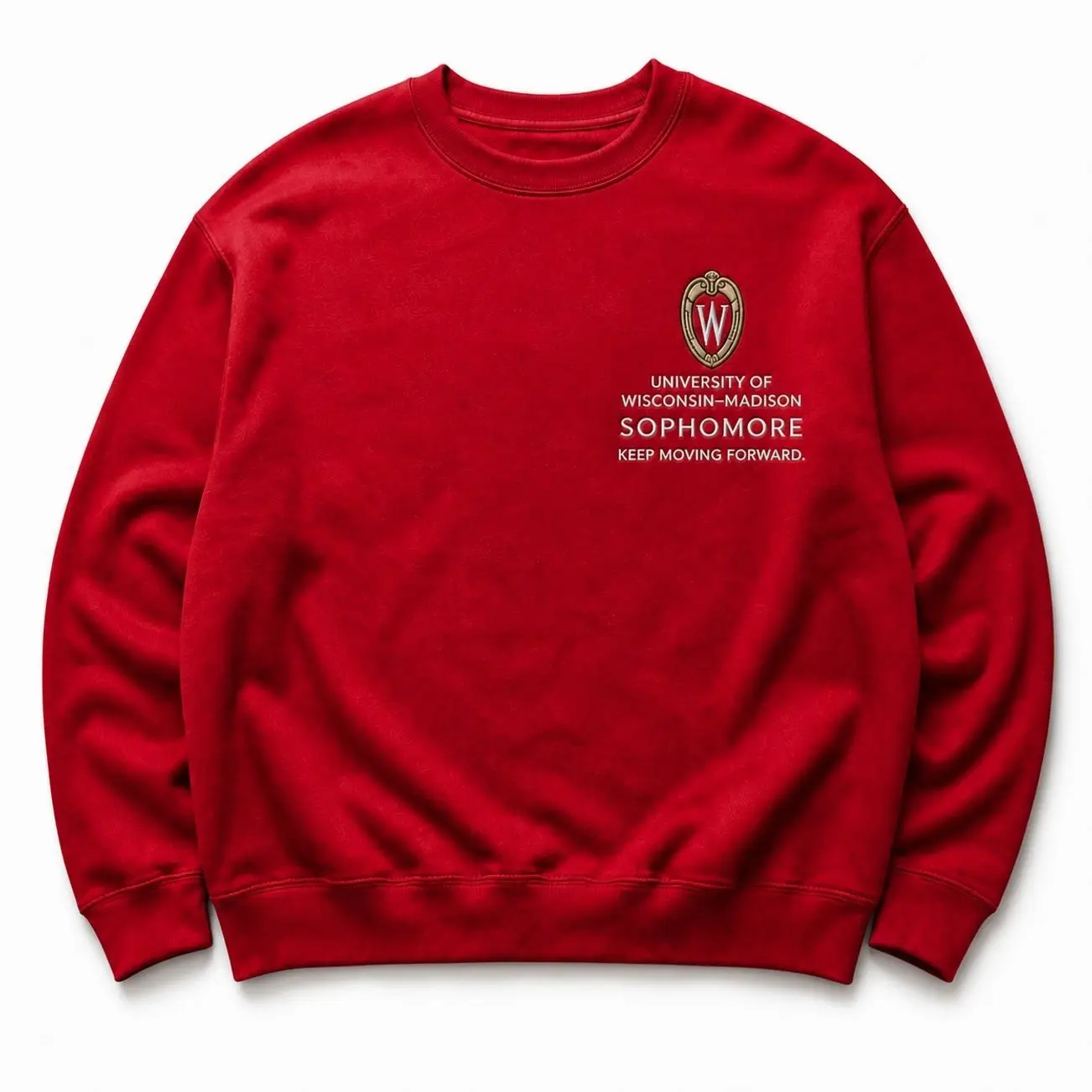 University of Wisconsin Madison Sophomore Crewneck Sweatshirt, Wisconsin Badgers College Class Year Pullover, Red Campus Student Sweater, UW Madison University Gift