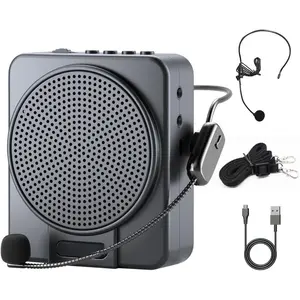Voice Amplifier for Teachers,  Voice Speaker with Wire and  Microphones, Portable Speaker Megaphone for Classroom, , Meeting, Instructors, Coaches,