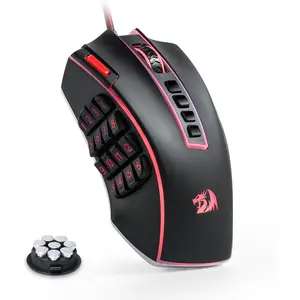Redragon M990 MMO Gaming Mouse, 32000 DPI High Precision Wired RGB Gamer Mouse w/23 Programmable Buttons, 16 Side Macro Keys, Software Supports, Aluminum Base