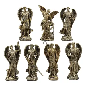 Ebros Bronzed Byzantine Orthodox Catholic Church Seven Archangels Statue Set 4.75"Tall