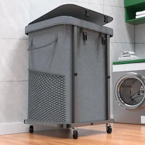 40 Gal(150L) High Large Laundry Basket with Wheels, Rolling Laundry Hamper, Laundry Cart with Frame and Removable Bag, Suitable for Laundry Room, Bedroom