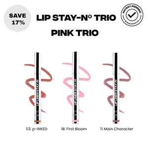 sacheu Lip STAY-N Trio - Peel-Off Lip Stain 3-Pack - All-Day Wear Transfer-Proof Lip Stain - Infused with Hyaluronic Acid & Vitamin E for All Skin Types - Vegan & Cruelty-Free