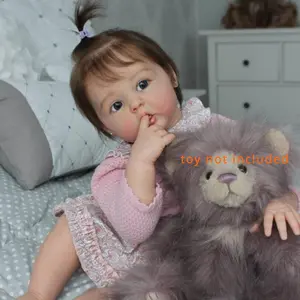 GUESSBELLY 24inch Reborn Baby Doll with 3D-Paint Skin and Veins (Soft Vinyl Limb, Cloth Body), 60cm Handmade Realistic Newborn Babies Lovely Art Bebe Toy Gift for Girl
