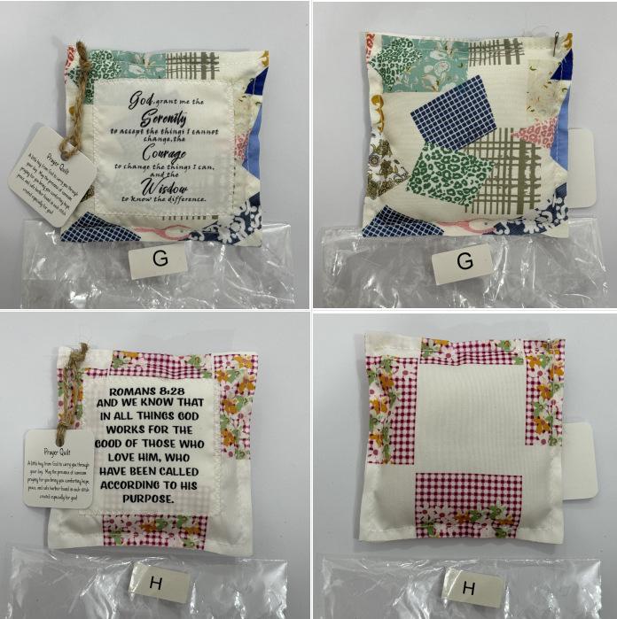 Vintage Prayer Blanket Square with Cross Inside, Mini Handmade Quilt, Religious Quilt, Colorful Stitched Blessing Poem Throw, Home Decor Gift Idea, Pocket Prayer Quilt #GLOBAL PICKS