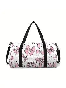 Bow pattern printed large-capacity travel duffel bag, portable storage bag, Travel Duffle Bag