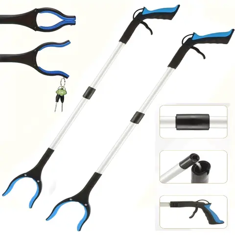 2-Pack Foldable Telescopic Grabber with 360° Rotating Claws, Magnetic Tips, Lightweight And Effortless for Helping The Elderly Pick Up Trash. Professional Extension Grabber, Suitable for Cleaners And Home Use, Sturdy And Durable Structure.