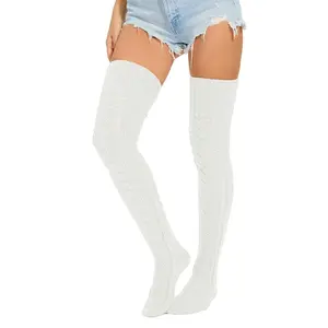 Cable Knit Thigh High Socks for Women Over the Knee Boot Socks Extra Long Leg Warmer Winter Stockings
