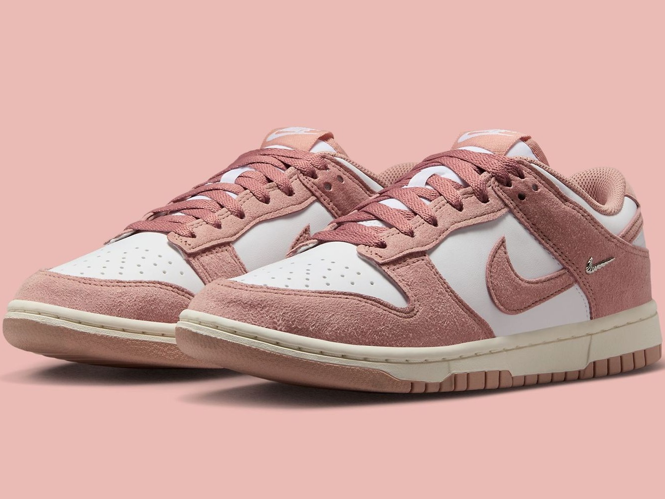 Nike Dunk Low Rose Whisper Gold Mini Swoosh IB4417-102 Women's Fashion Sneaker New