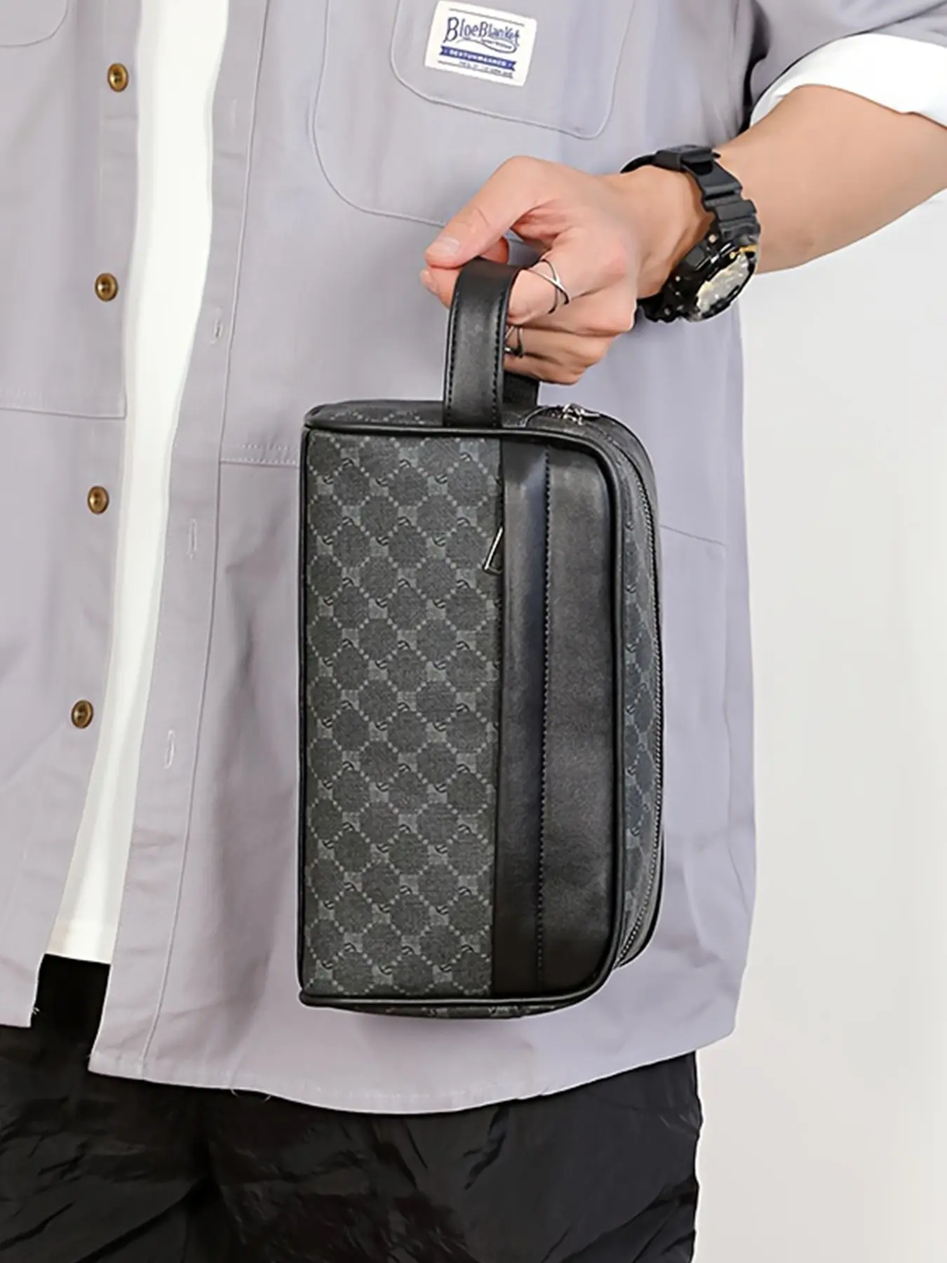 Men's Business Handbag, Fashion Casual Geometric Pattern Bag, All Seasons Phone Wallet, Perfect Gift for Men, Men Gifts