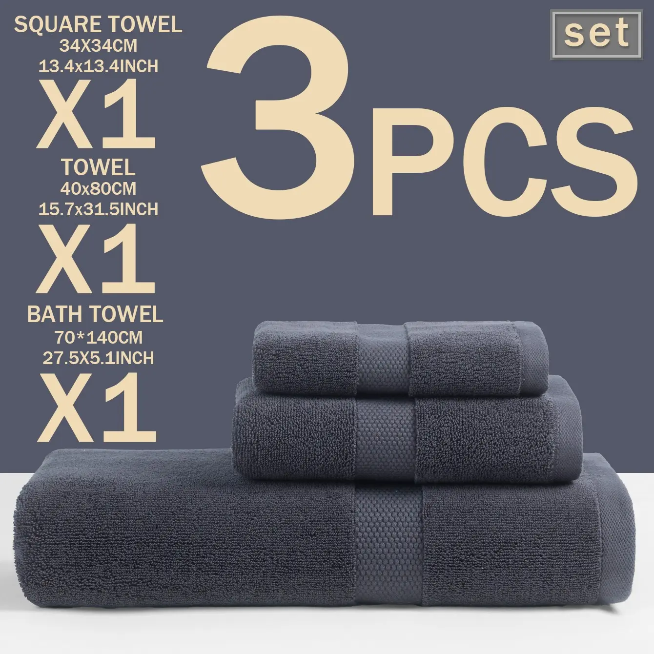 Luxury Satin Jacquard Bath Towel Set, Soft and Absorbent, 40x80cm Hand Towels, Ideal for Home, Travel, Sauna, Spa