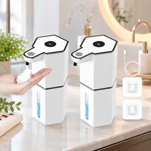 Automatic Liquid Soap Dispenser，Touchless Foaming Soap Dispenser, USB Rechargeable，4 Adjustable Levels，Waterproof Soap Dispenser, Kitchen Gadgets，Home Essentials，Hand Wall，Bathroom Restroom Soap Dispenser，Bathroom Kitchen Accessories Dish Soap