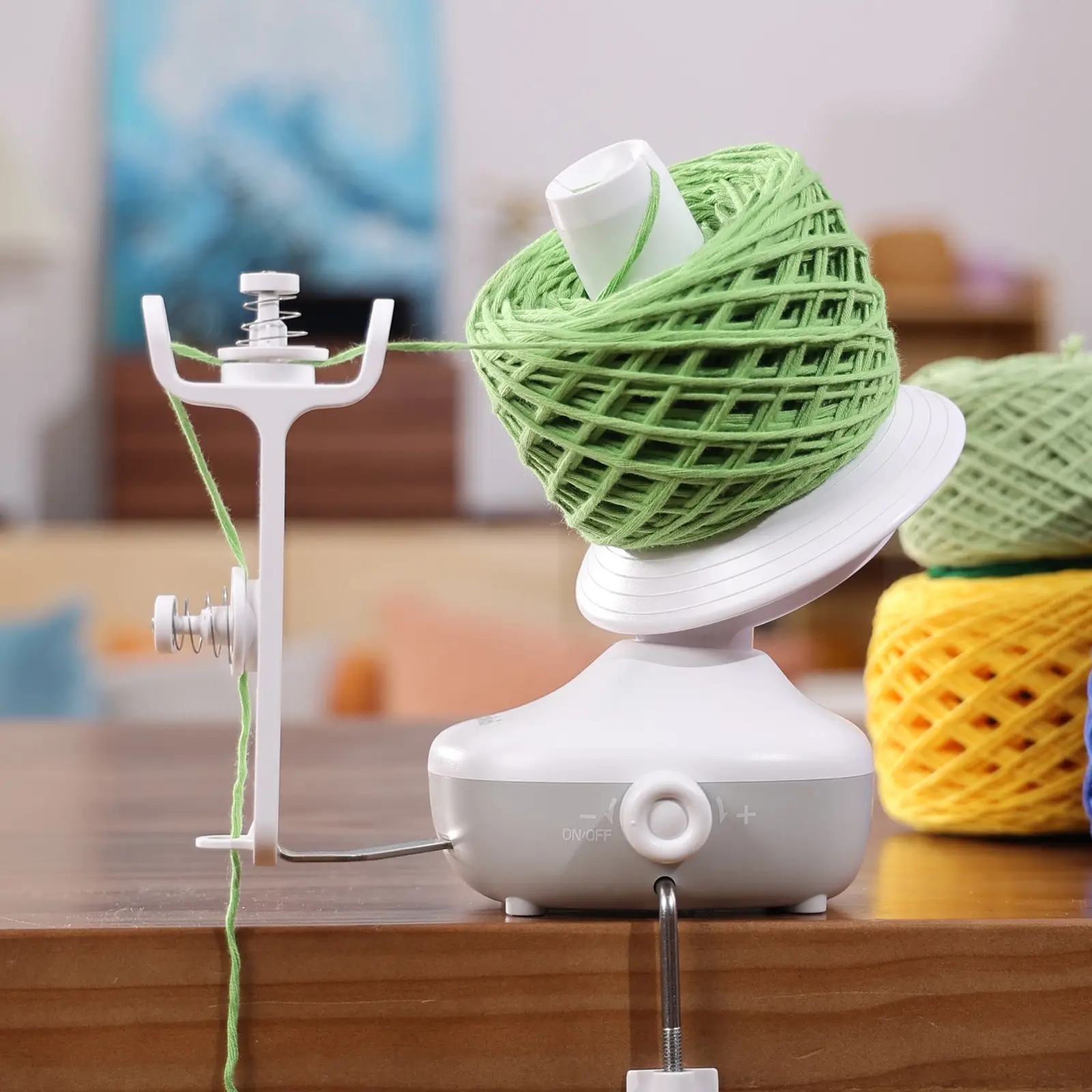 Electric Yarn Winder for Crocheting & Knitting, Compact Yarn Cake Winder with Strong Tension Stepless Speed, Automatic Yarn Spinner Wool Winder, Ideal