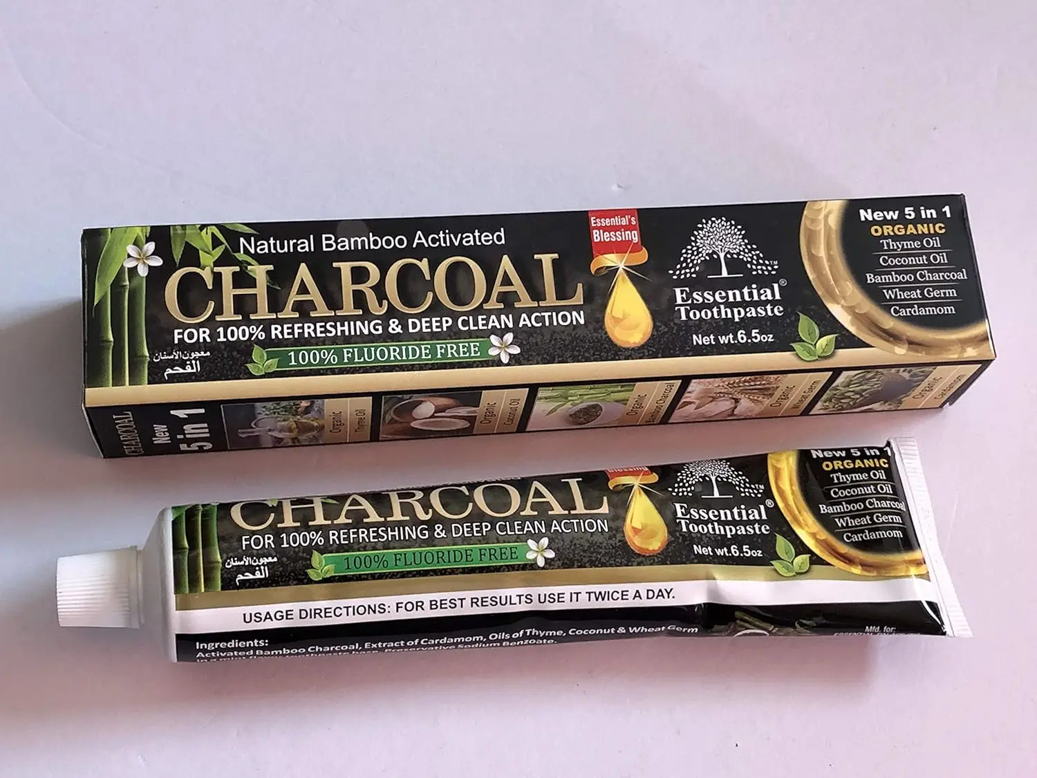 Organic Bamboo Charcoal Toothpaste 100% Natural Teeth Whitening Oral Care - 6.5 oz Coconut Cream oral health Management Gentle