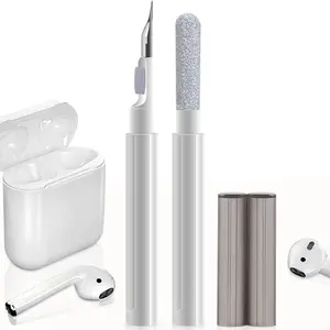 Cleaning Pen for Airpods, [3-in-1] Multi-Function Cleaner Kit Cleaning Pen with Soft Brush Flocking Sponge, Cleaning Tools for Bluetooth Earphones Case, Phone, Laptop, Lego