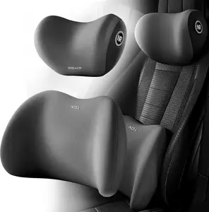Car Neck Pillow Protective Lumbar Back Support Breathable Memory Foam Car Headrest Cushion Relieve Stress Car Seat Pillow(Gray-Headrest).Summervibes
