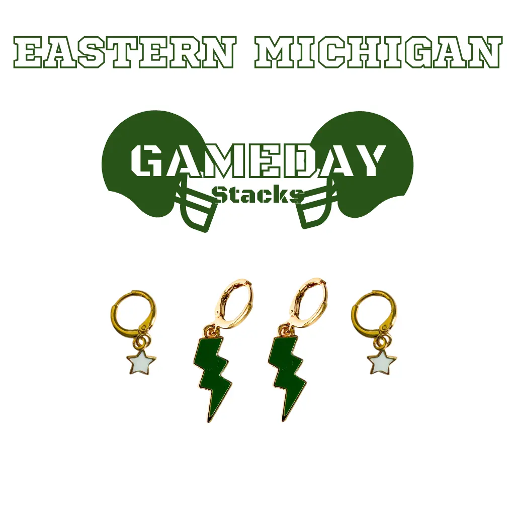 Eastern Michigan Classic Gameday Earring Stack For Eagles Game Day