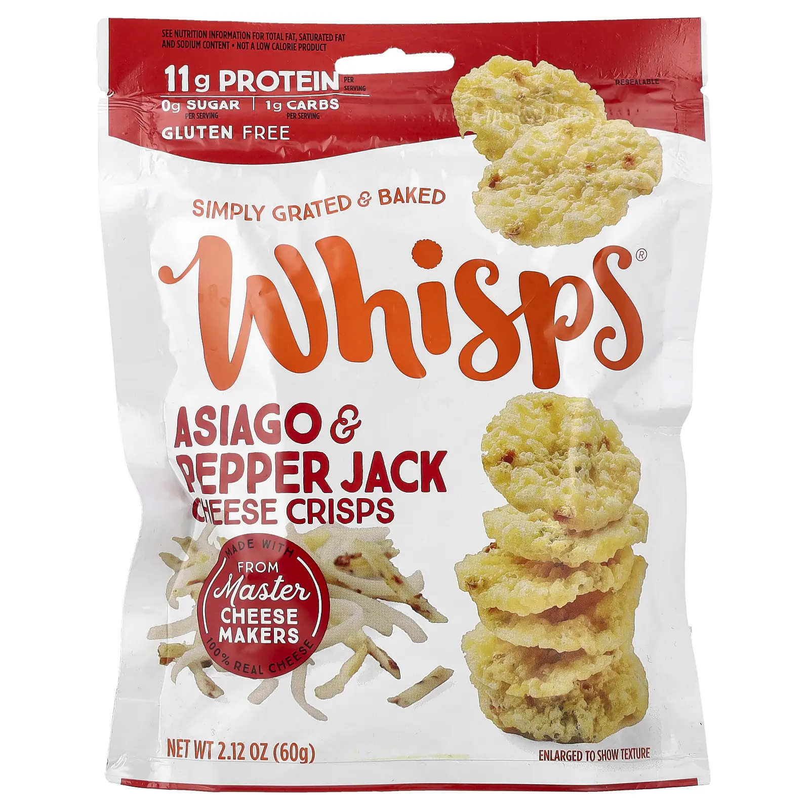 Whisps Cheese Crisps, Asiago & Pepper Jack , 2.12 oz ( 60 g) Whisps Cheese Crisps, Asiago & Pepper Jack , 2.12 oz ( 60 g)