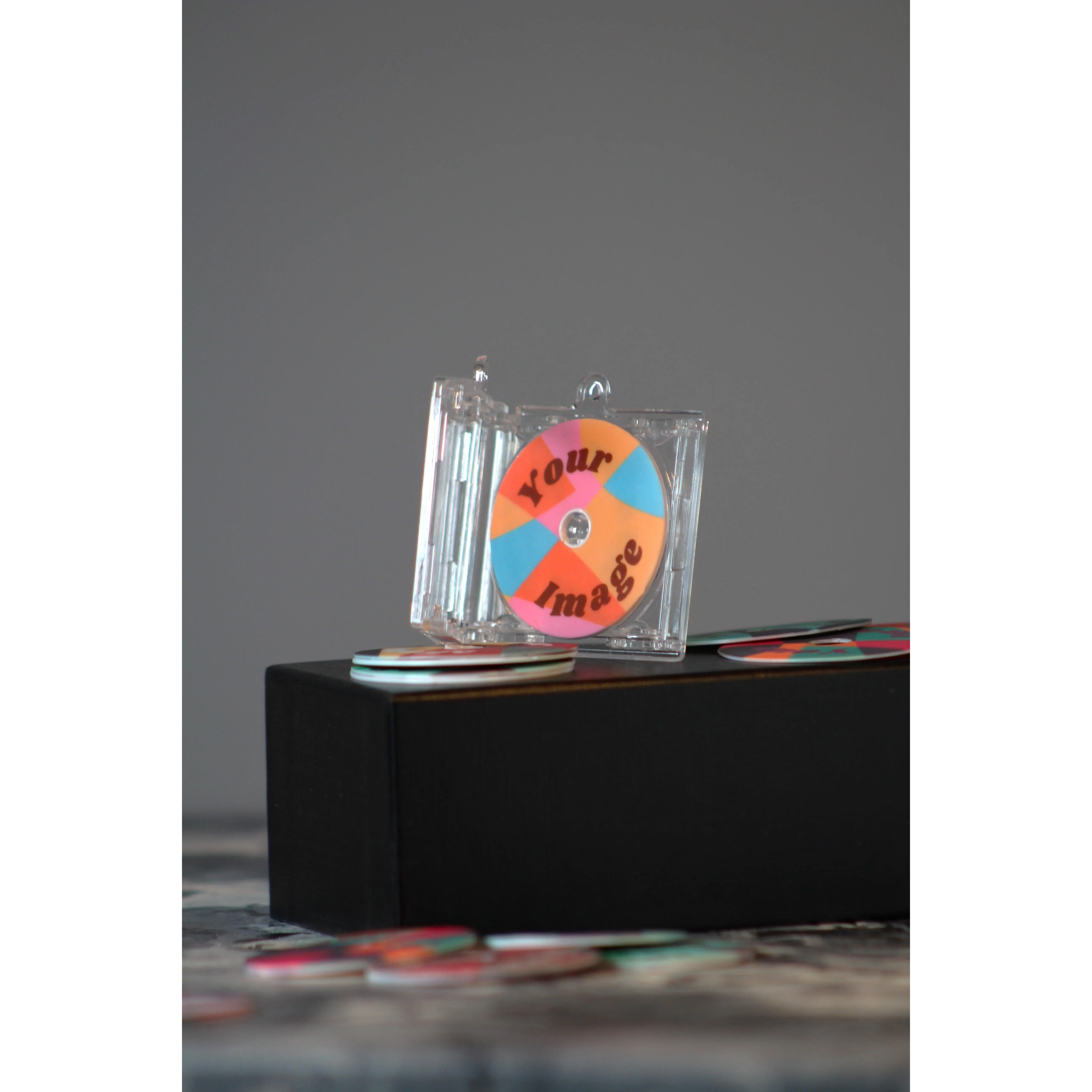 Personalized Disk-case Keychain + Playlist Record