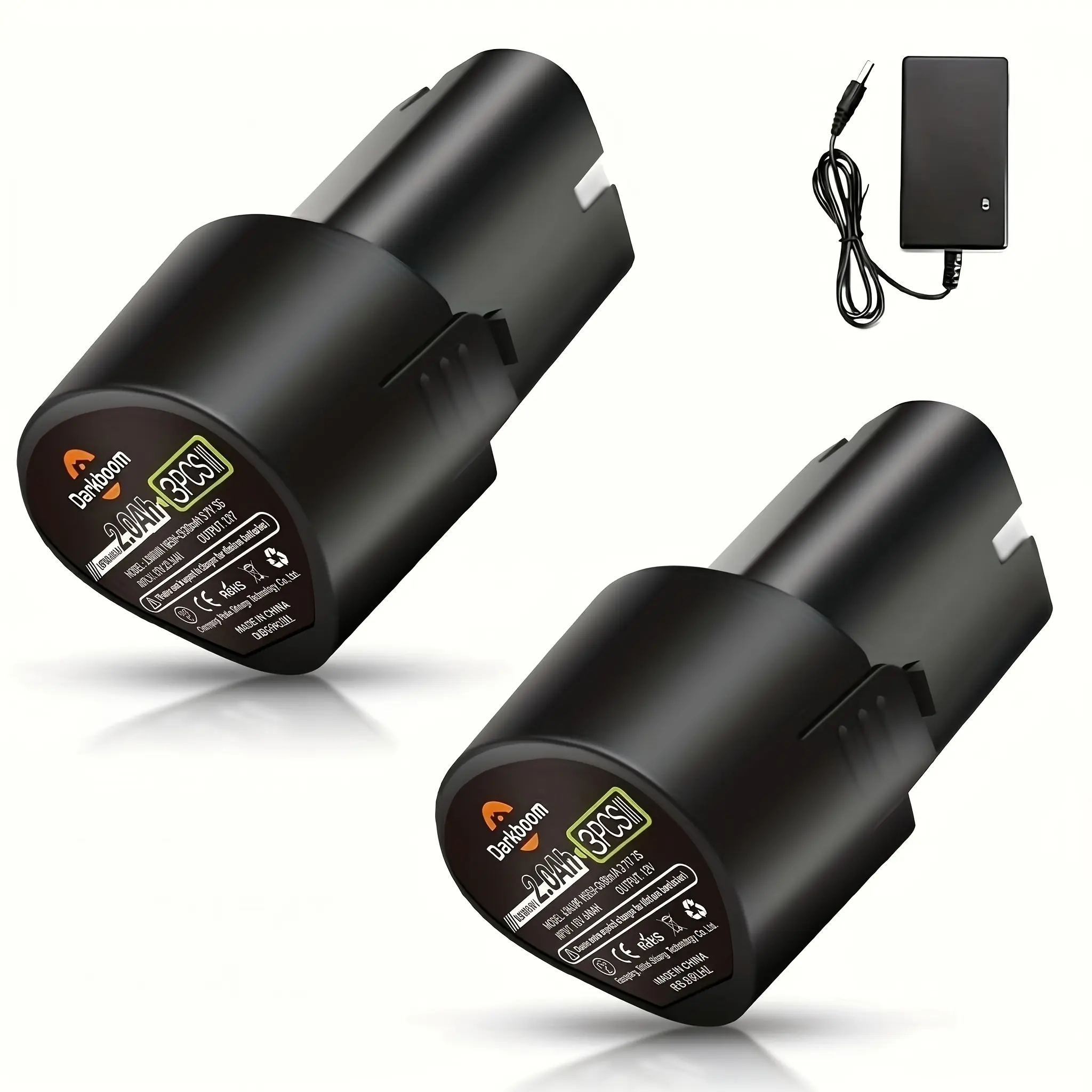 2pcs Upgraded 12V Batteries, 2.0Ah Battery for 12V Cordless Power Tools, 12V Battery Packs for Weed Eater, Sander, Cordless Drill, Buffer Polisher
