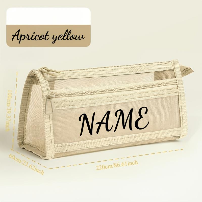 Customizable Transparent Pencil Case with Name, Random Styles, Essential for Exams/student Stationery,
