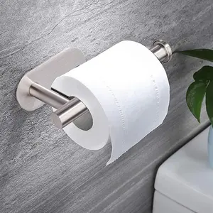Self-Adhesive Wall-Mounted Toilet Paper Holder, Stainless Steel Toilet Paper Roll Dispenser (1 Count), Toilet Paper Holder for Bathroom and Kitchen, Bathroom Accessories Organizer