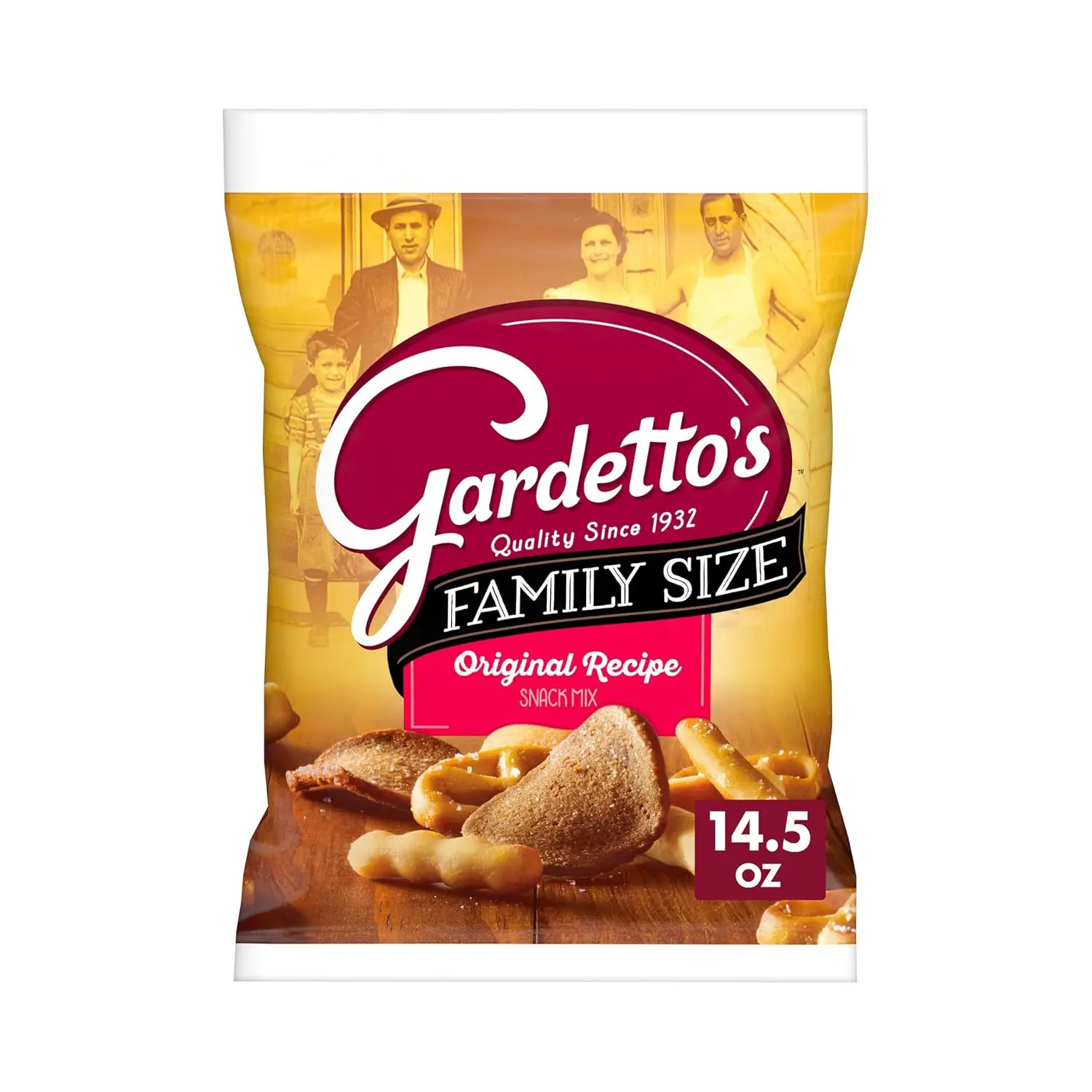 Gardetto's Original Recipe Snack Mix, Family Size, 14.5 oz | Crispy Breadsticks, Salted Pretzels & Roasted Rye Chips, Signature Family Recipe, Family Size
