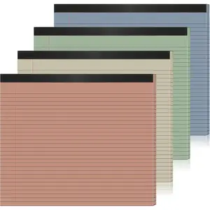 4 Pack 11" x 9.5" Legal Pads College Ruled Notepad Landscape Notebook 80 GSM Horizontal Lined Notebook Writing Pads Aesthetic Legal Pad for School Office Business (Boho)
