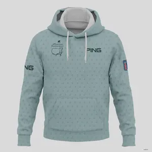 Masters Tournament Ping Hoodie: Cyan Golf Pattern Pullover for Men - Perfect Gift