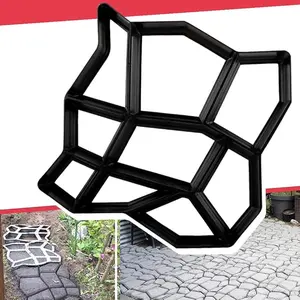 17"x17"x1.6" Walk Maker Reusable Concrete Path Maker Molds Pathmate Stone Molding Stepping Stone Paver Yard Patio Lawn Garden DIY Walkway Pavement Paving Moulds (Irregular)