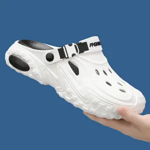 Men’s & Teen Summer Closed Toe Clogs! EVA Thick Sole Height Boost, Non-Slip Hollow Out, Dual-Purpose Driving/Beach/Outdoor Quick Dry Slippers