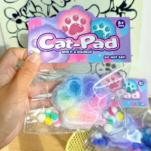 Colorful Plush Soft Kittens Antistress Foot Paws Squishy Tapa Foot Kids Girls Toys Adult Sensory Toys Taba Squishу Fidget Toys