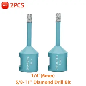 2Pcs 1/4" Diamond Core Drill Bit Set, Hole Saw, Hole Saw Drill Bit, Core Drill Bit, Tile Drill Bits, Sale drill drill blade set titanium drill hole saw Masonry Drill Portable Metal dremel power tools metal  drill dly metal drill  bit tablesaw sharpener