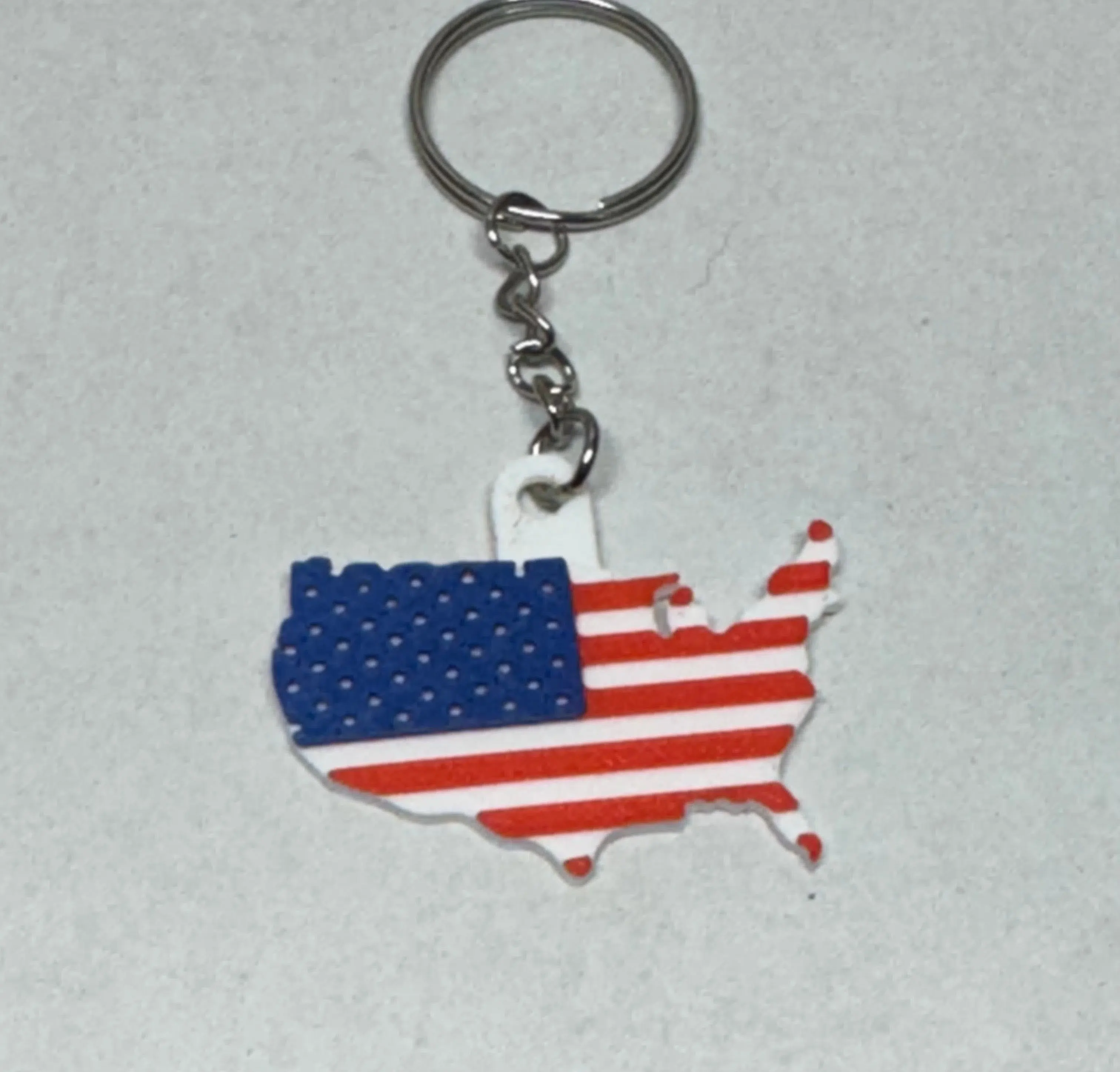 USA American Flag Keychains – Patriotic Key Rings – Red White & Blue