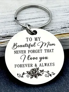 Stylish stainless steel keychain - Personalized Heart Tag, ideal gift for Mother's Day and Thanksgiving, sturdy metal bag accessory for women