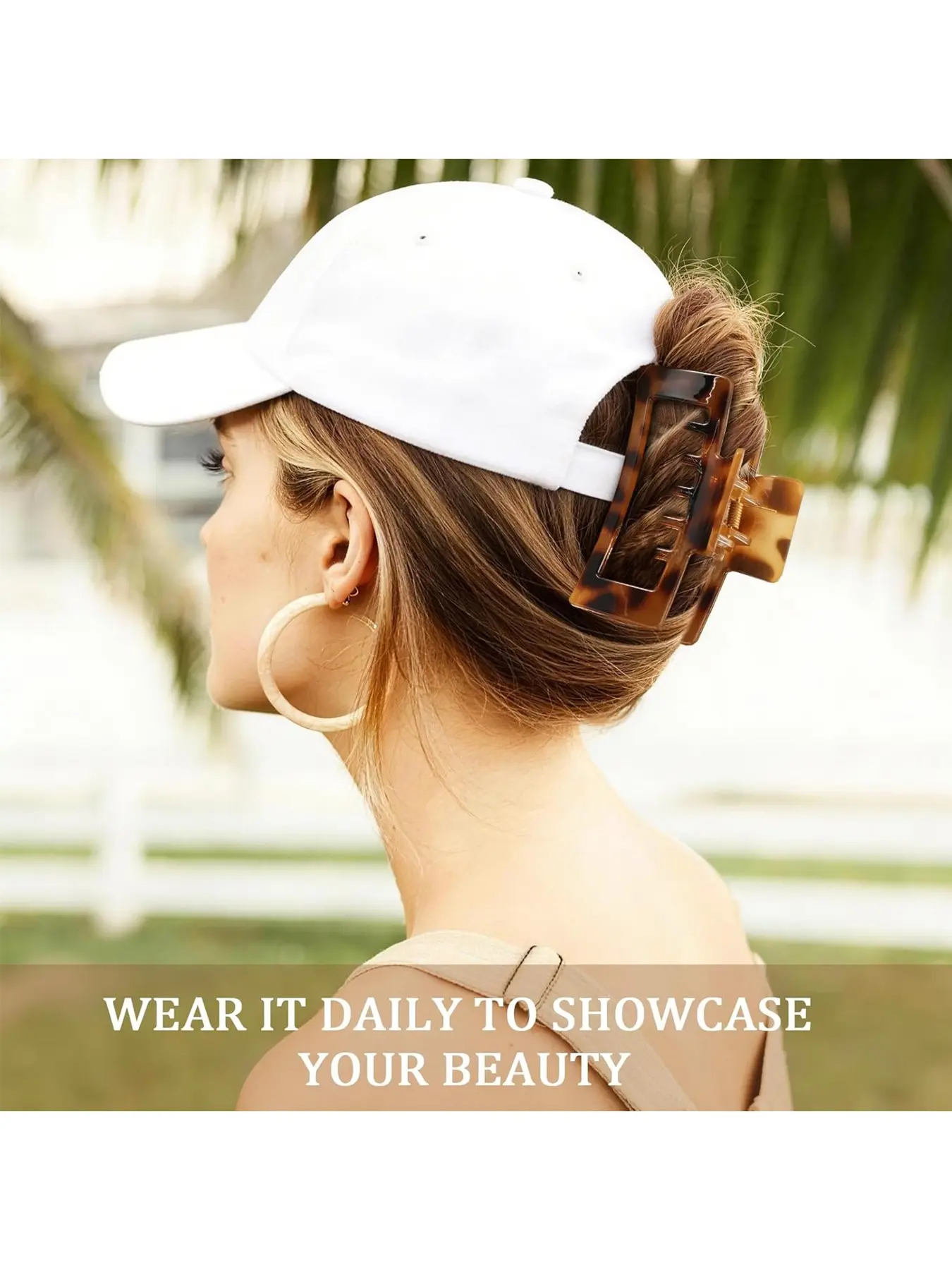 4 PCS Large Hair Clips for Baseball Cap, Non-Slip Strong Hold Claw Clips for ClipCouture Big Hair 4” Large Claw Hair Clips 4 inch Nonslip  main image 3