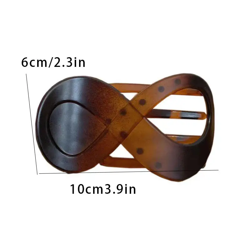 Infinity Figure 8 Claw Clip for Women, Elegant Synthetic Hair Accessory with Non-Slip Grip for Securing Buns and Daily Office Styling, Duckbill, Back Head Bun Fixing, Casual, Female