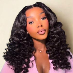 Menglle New Yaki Loose Wave Fluffy Bounce Pre Wand Curly 13x4 Lace Front Wig Transparent Glueless Ready to Wear Pre-cut Lace Closure Wig Human Hair Wigs#Summervibes#DealsForYouDays