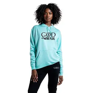 God Is "The Plug" - Aqua Hoodie