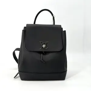 Pre-owned Louis Vuitton Calfskin Backpack LV Lockme Black Backpack