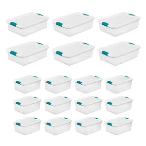 Sterilite 6 Sets of 32 Quart Latch Lid Tote & 12 Sets of 15 Quart Latch Lid Tote