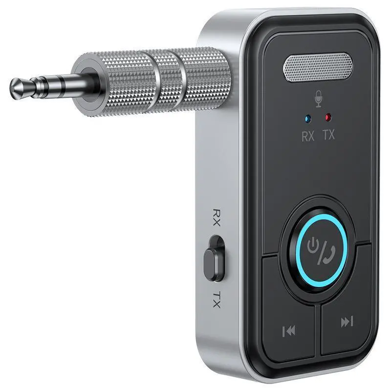 Bluetooth 5.3 Audio Adapter for Car , aux bluetooth，Music Streaming,Wireless Audio Receiver for Hands-Free Calling & Compact Fast Charging Long Standby