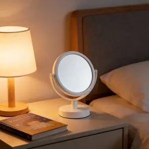 Double-Sided Round Makeup Mirror, 1x 5x Magnification, 360° Rotating Desktop Mirror, Ideal for Bathroom, Bedroom, Travel