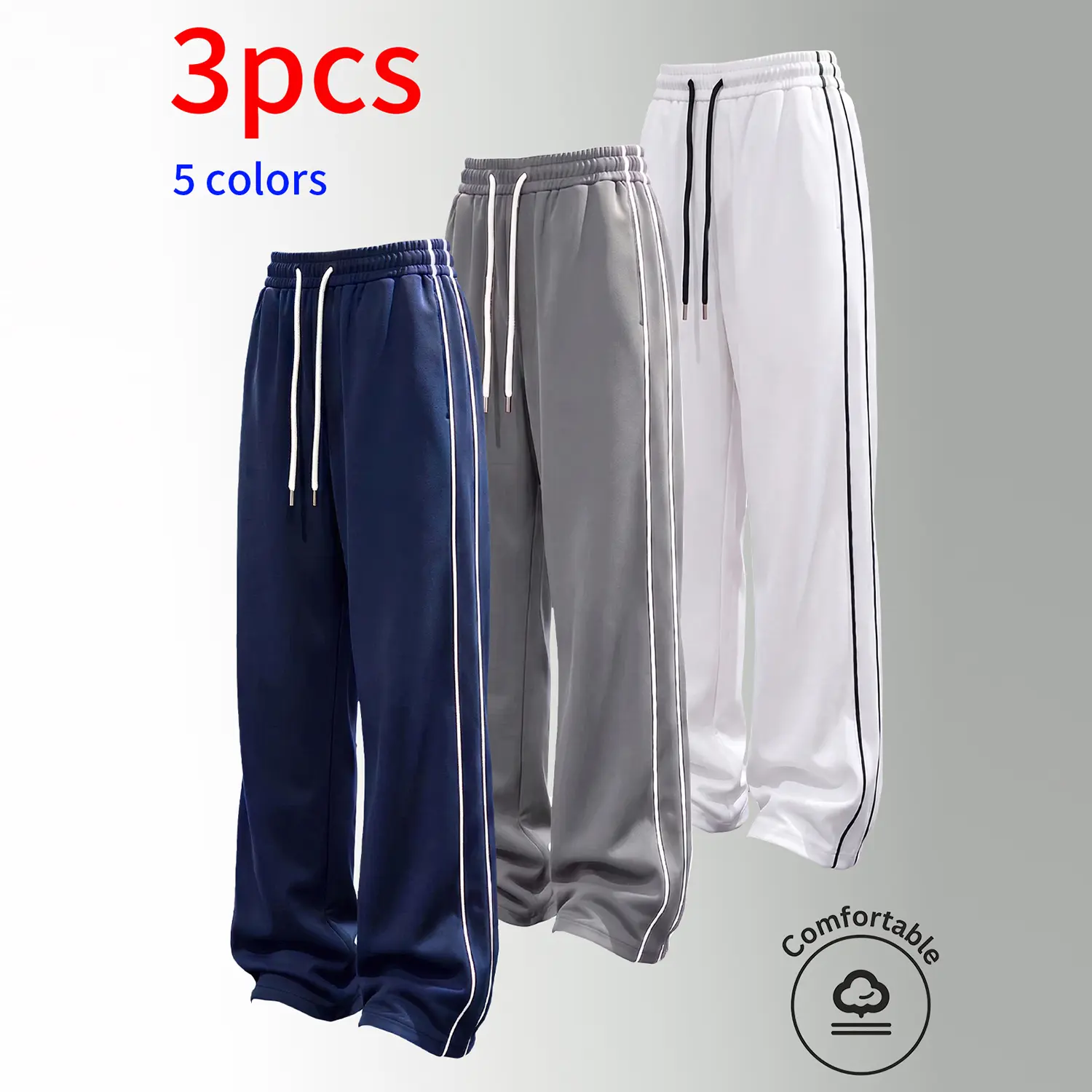 Dark blue + light gray + white