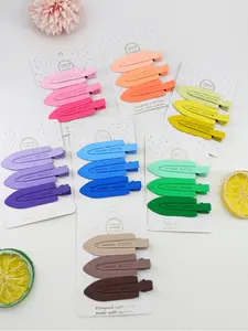 1 Pack 3 Pcs 7cm Water Drop Hair Clip, Metal Material, Dopamine Color Series, Secure Side Bangs and Daily Hairstyles, Styling Accessories