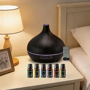 Essential Oil Diffuser 550ML Aromatherapy Ultrasonic Diffuser with 4 Timer LED Lights Waterless Auto Off Dual Mist Modes for Home Office Includes 6 Essential Oils Room Appliances