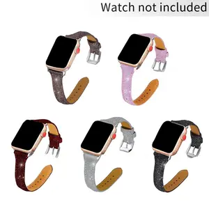 GIROUETTE Glittering Sequins Watch Band (Band Only), Fashionable Watch Band for Women, Replacement Watch Band for Apple Watch Series 9 8 7 6 5 4 3 2 1 SE SE2